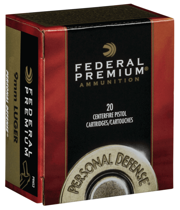 Federal P9HS1 Premium Personal Defense 9mmLuger 124gr Hydra-Shok Jacketed Hollow Point 20rd Box