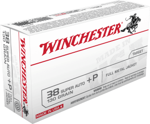 Winchester Ammo Q4205 USA 38 Super +P 130 gr Full Metal Jacket 50rd Box