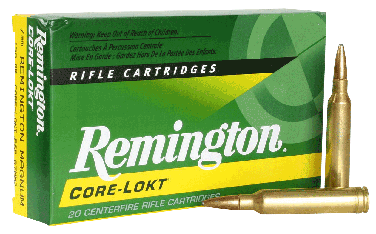 Remington Ammunition 29487 Core-Lokt 7mm Rem Mag 150 gr Pointed Soft Point Core Lokt 20rd Box