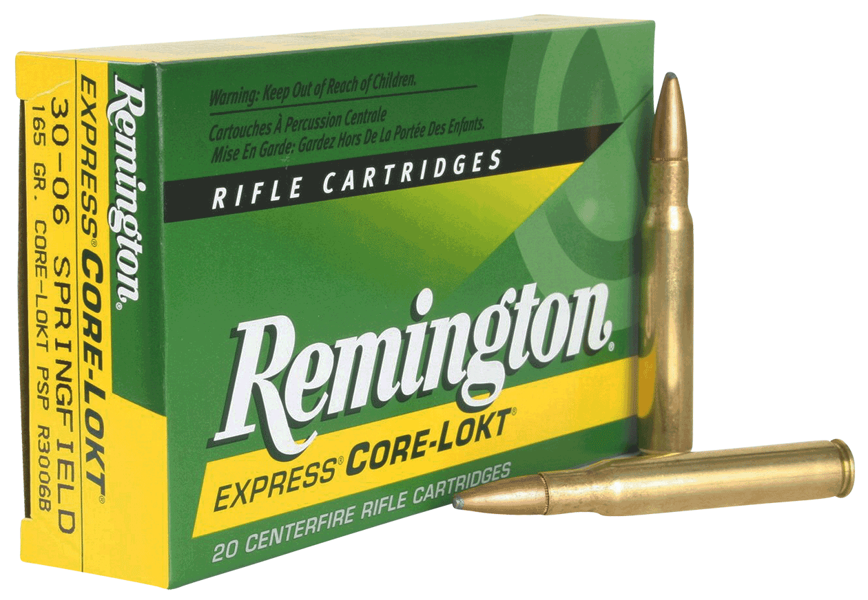Remington Ammunition 21415 Core-Lokt 30-06 Springfield 165 gr Pointed Soft Point Core Lokt 20rd Box