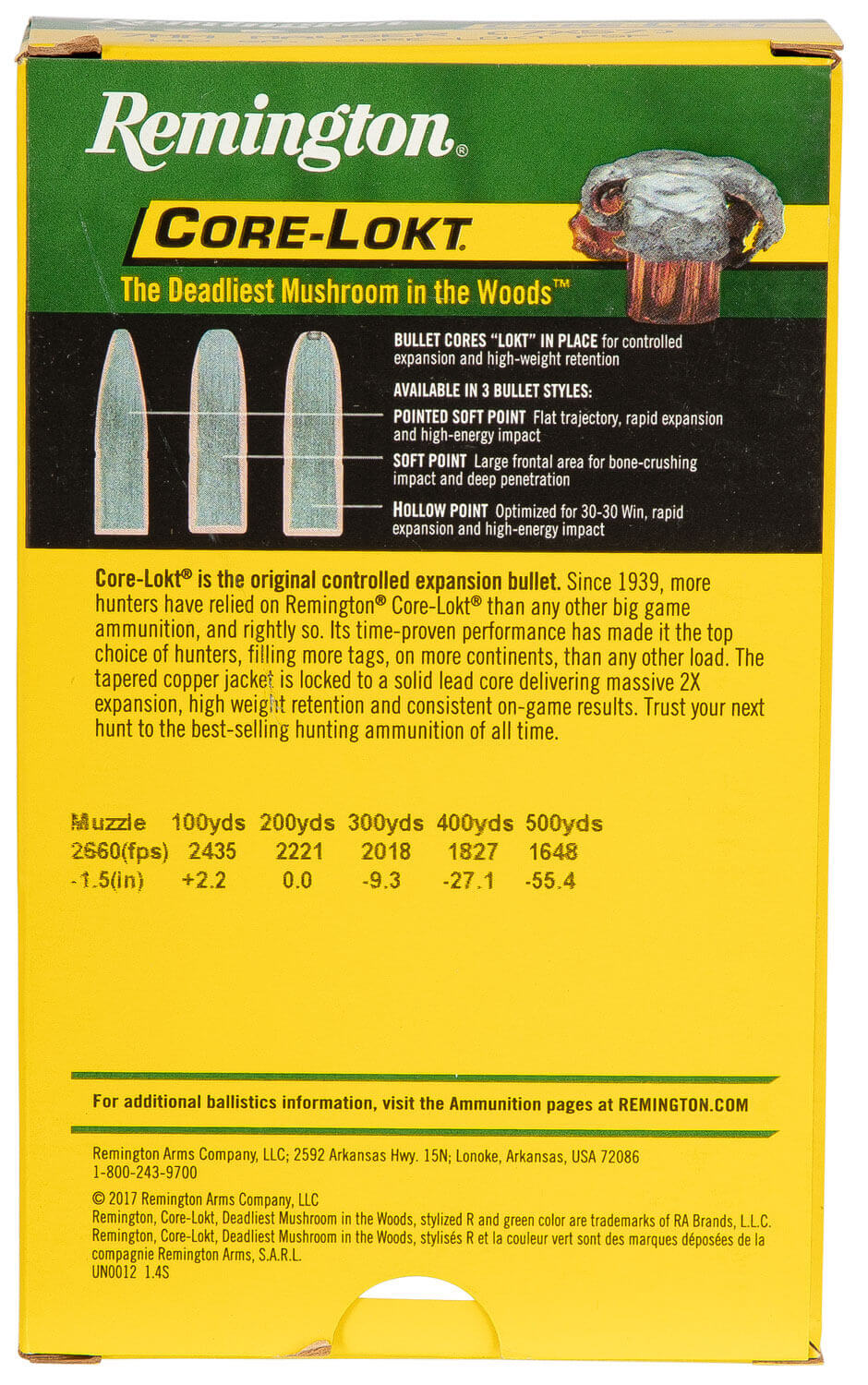 Remington Ammunition 29031 Core-Lokt 7x57mm Mauser 140 gr Pointed Soft Point Core Lokt 20rd Box - Image 3