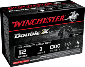 Winchester Ammo STH1235 Double X High Velocity Turkey 12 Gauge 3″ 1 3/4 oz 5 Shot 10rd Box