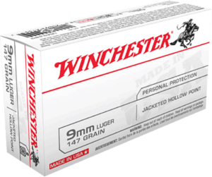 Winchester Ammo USA9JHP2 USA  9mm Luger 147 gr Jacket Hollow Point 50rd Box