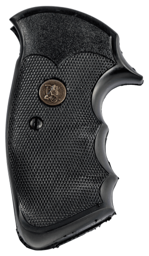 Pachmayr 03265 Gripper Professional Grip Checkered Black Rubber with Finger Grooves for S&W K/L Frame with Square Butt