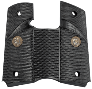 Pachmayr 02545 Signature Grip Wraparound Checkered Black Rubber for Colt Officer