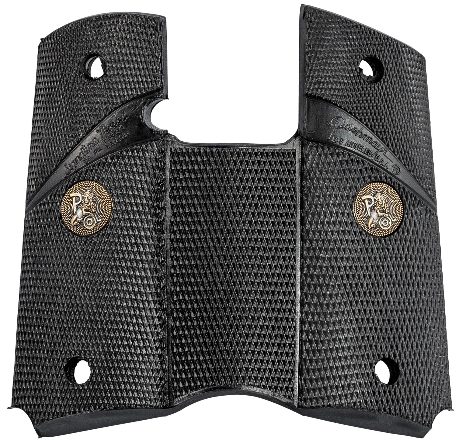 Pachmayr 02545 Signature Grip Wraparound Checkered Black Rubber for Colt Officer