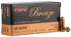 PMC 25A Bronze  25 ACP 50 gr Full Metal Jacket 50rd Box