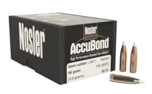 Nosler 56357 AccuBond  6mm .243 90 gr Spitzer Point/ 50rd Box