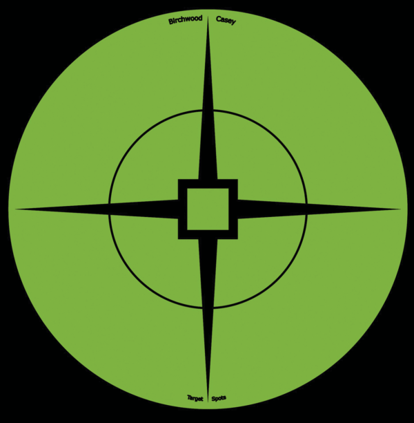 Birchwood Casey 33936 Target Spots Self-Adhesive Paper Black/Green 6″ Crosshair Includes Pasters 10 Pk. Birchwood Casey 33936 Target Spots Self-Adhesive Paper Black/Green 6″ Crosshair Includes Pasters 10 Pk.