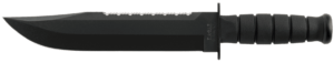 Ka-Bar 2211 Big Brother Kraton 9.38″ Fixed Top Serrated/Bottom Straight Plain Black 1095 Cro-Van Blade Black Kraton G Handle