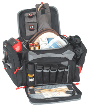 GPS Bags 1411MRB Medium Black Nylon with Lift Ports Storage Pockets Visual ID Storage System & Lockable Zippers Includes Two Ammo Dump Cups