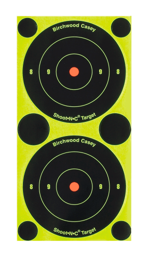 Birchwood Casey 34375 Shoot-N-C Self-Adhesive Paper Air/Rimfire Rifle Black/Yellow 3" Bullseye Includes Pasters 240 Targets