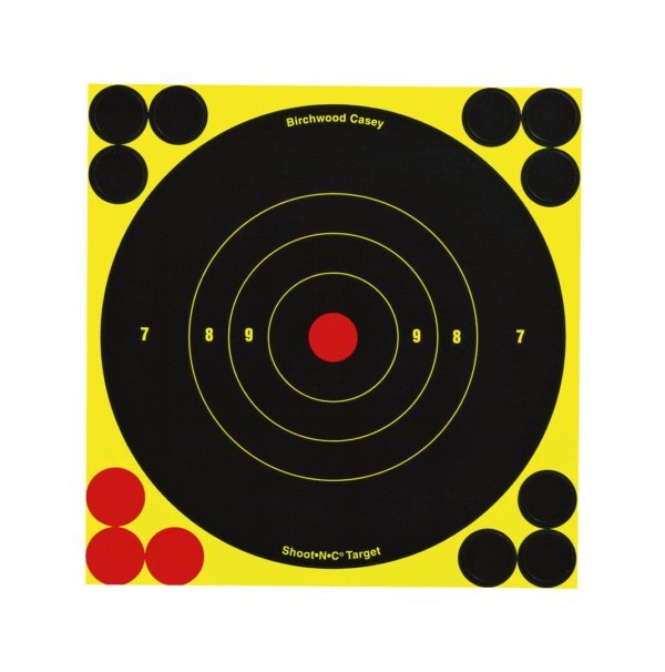 Birchwood Casey 34512 Shoot-N-C Self-Adhesive Paper Black/Yellow 6″ Bullseye Includes Pasters 12 PK Birchwood Casey 34512 Shoot-N-C Self-Adhesive Paper Black/Yellow 6″ Bullseye Includes Pasters 12 PK