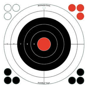 Birchwood Casey 33912 Stick-A-Bull Self-Adhesive Paper Black/White Bullseye Includes Pasters 5 Pack Birchwood Casey 33912 Stick-A-Bull Self-Adhesive Paper Black/White Bullseye Includes Pasters 5 Pack