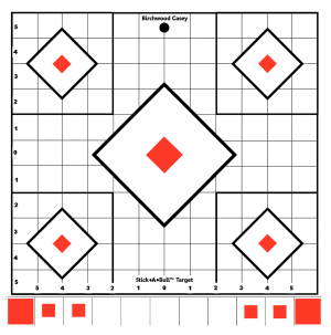 Birchwood Casey 33922 Stick-A-Bull Sight-In Self-Adhesive Paper White/Red 5-Diamond Includes Pasters 5 Pack