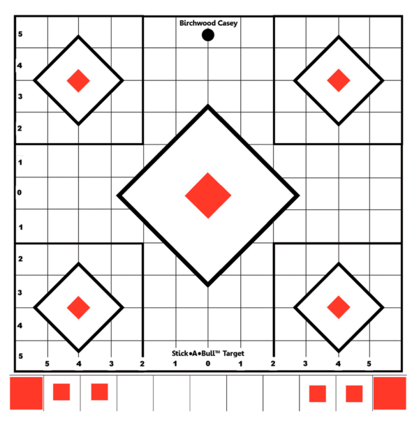 Birchwood Casey 33922 Stick-A-Bull Sight-In Self-Adhesive Paper White/Red 5-Diamond Includes Pasters 5 Pack Birchwood Casey 33922 Stick-A-Bull Sight-In Self-Adhesive Paper White/Red 5-Diamond Includes Pasters 5 Pack