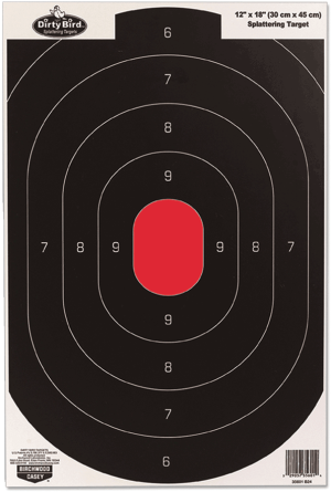 Birchwood Casey 35608 Dirty Bird Silhouette Tagboard Hanging Pistol 12" x 18" Black/White 8 Per Pkg