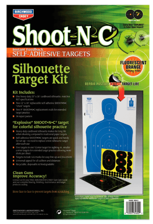 Birchwood Casey 34602 Shoot-N-C Silhouette Kit Silhouette Paper Multi-Color Includes Pasters