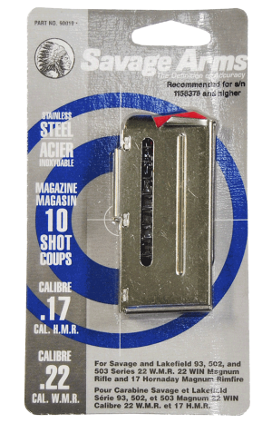 Savage Arms 90019 93 Series Stainless Detachable 10rd for 17 HMR 22 WMR Savage 93 Series