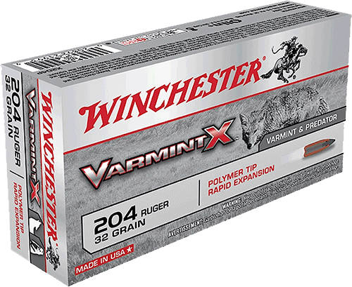 Winchester Ammo X204P Varmint X 204 Ruger 32 gr 4000 fps Polymer Tip Rapid Expansion 20rd Box Winchester Ammo X204P Varmint X 204 Ruger 32 gr 4000 fps Polymer Tip Rapid Expansion 20rd Box