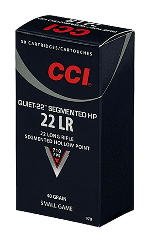 CCI 970 Quiet-22 Rimfire 22 LR 40 gr Segmented Hollow Point 50rd Box