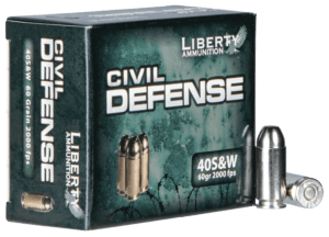 Liberty Ammunition LACD40012 Civil Defense 40 S&W 60 gr Lead Free Fragmenting Hollow Point 20rd Box Liberty Ammunition LACD40012 Civil Defense 40 S&W 60 gr Lead Free Fragmenting Hollow Point 20rd Box