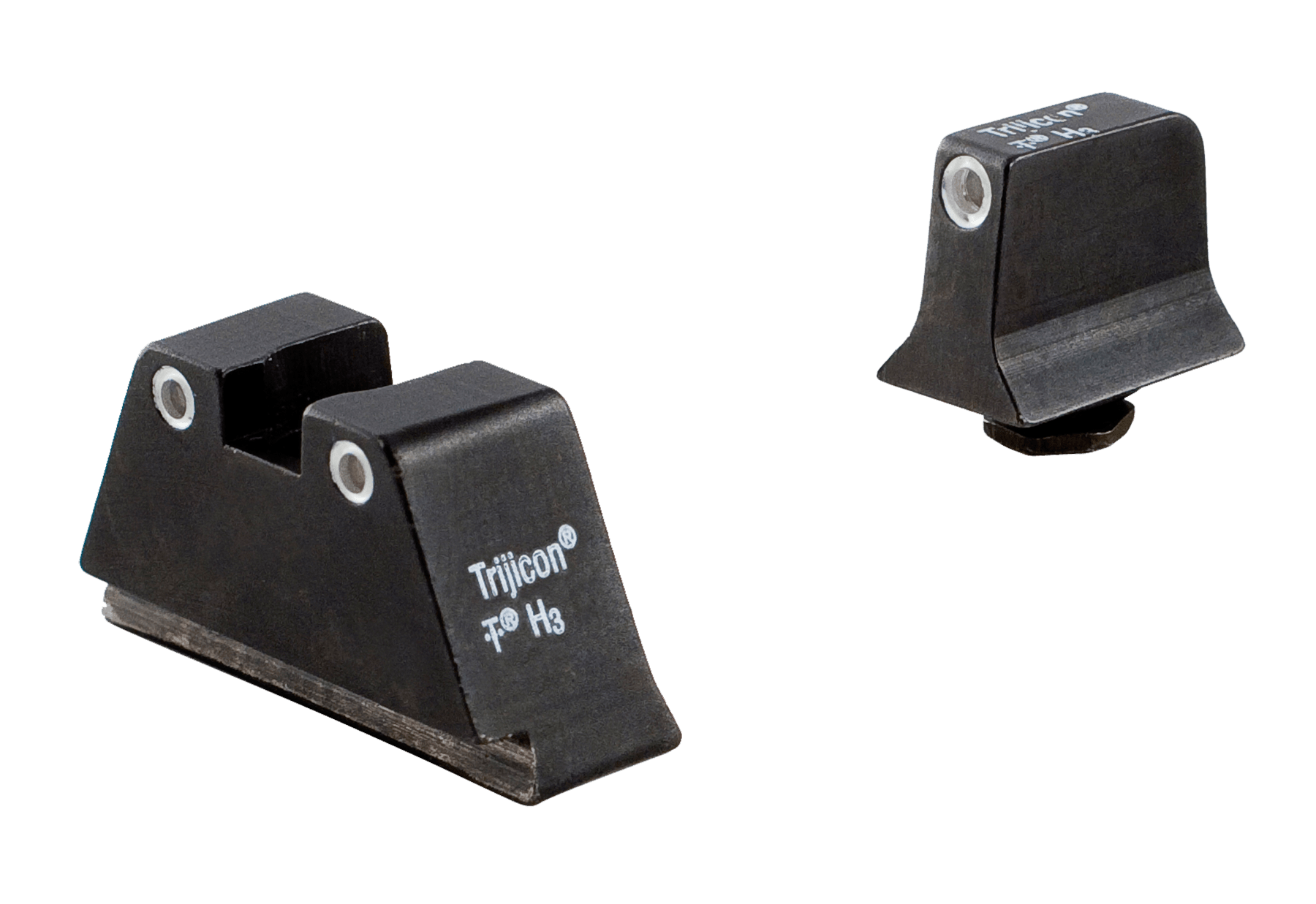 Trijicon 600649 Suppressor/Optic Height Sights- Glock Standard Frames Black | Green Tritium White Outline Front Sight Green Tritium White Outline Rear Sight