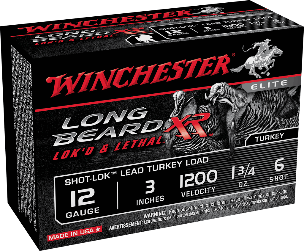 Winchester Ammo STLB1236 Long Beard XR Shot-Lok 12 Gauge 3" 1 3/4 oz 1200 fps 6 Shot 10rd Box