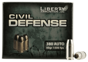 Liberty Ammunition LACD380023 Civil Defense Protection 380 ACP 50 gr Lead-Free Fragmenting Hollow Point (LFFHP) 20rd Box Liberty Ammunition LACD380023 Civil Defense Protection 380 ACP 50 gr Lead-Free Fragmenting Hollow Point (LFFHP) 20rd Box