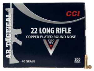 CCI 956 AR Tactical Rifle 22 LR 40 gr Copper-Plated Round Nose 300rd Box
