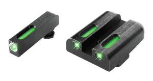 TruGlo TG13GL2A TFX Black | Green Tritium & Fiber Optic White Outline Front Sight Green Tritium & Fiber Optic Rear Sight