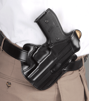 DeSantis Gunhide 001BAE1Z0 Thumb Break Scabbard OWB Black Leather Belt Slide Fits Glock 26 Fits Glock 33 Fits Glock 27 Right Hand