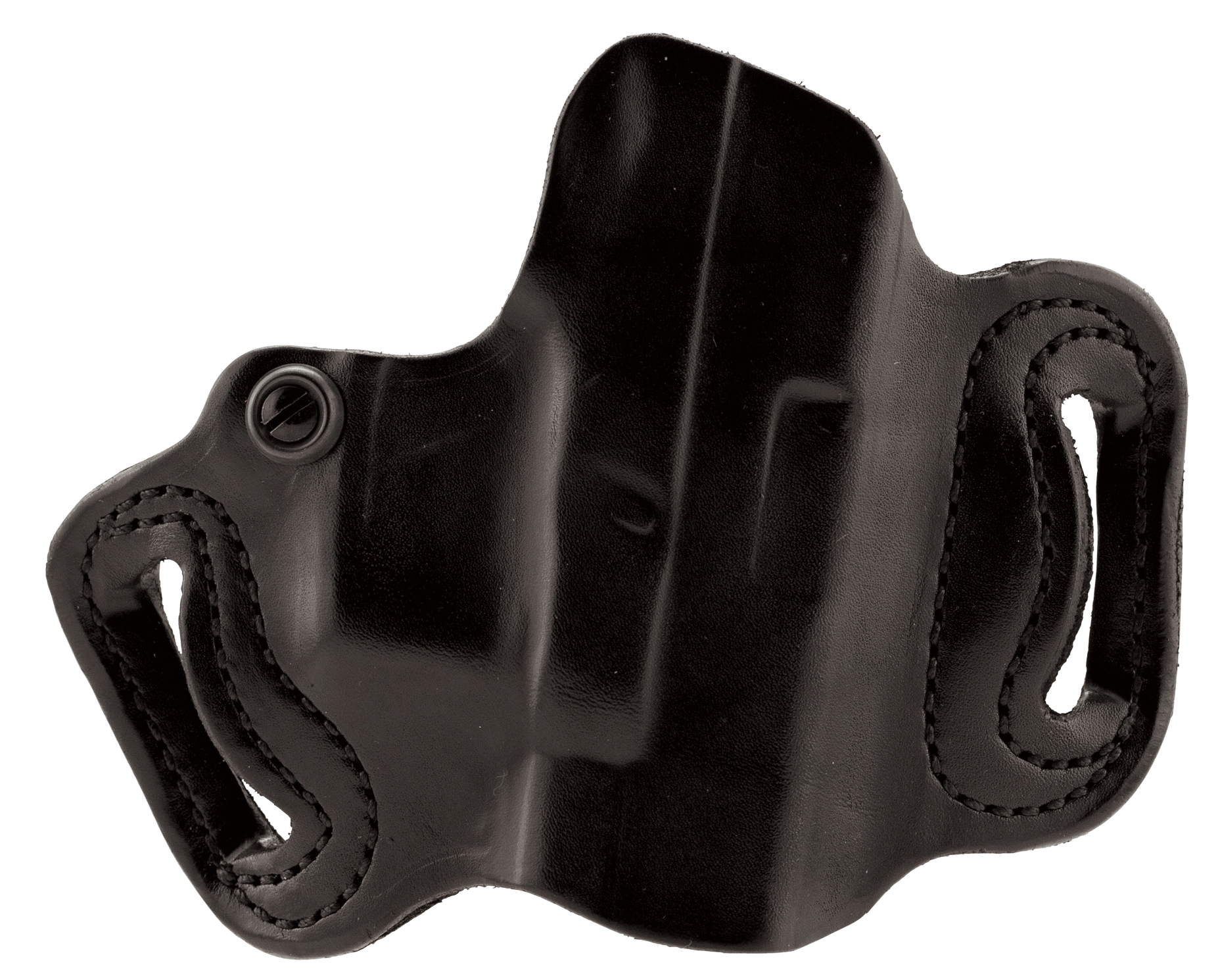 DeSantis Gunhide 086BAE1Z0 Mini Slide OWB Black Leather Belt Slide Compatible w/Most Glock Belt 1.75" Wide Right Hand