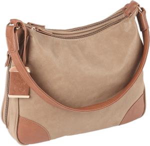 Bulldog BDP014 Hobo Purse w/Holster Taupe w/Tan Trim Leather for Small Autos & Revolvers Ambidextrous Hand