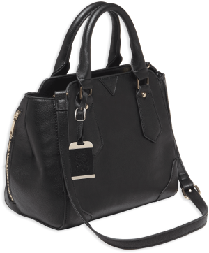 Bulldog BDP020 Satchel Purse w/Holster Black Leather for Small Autos & Revolvers Ambidextrous Hand