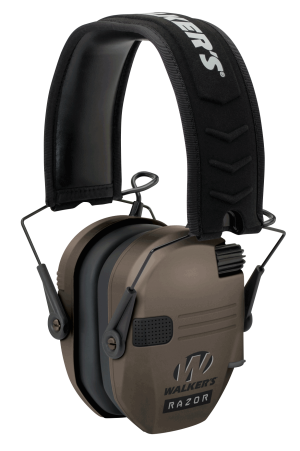 Walker's GWPRSEMFDE Razor Slim Electronic Muff 23 dB Over the Head Flat Dark Earth/Black Polymer
