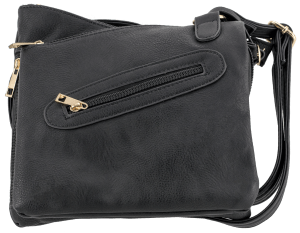 Bulldog BDP030 Cross Body Purse w/Holster Black Leather for Small Autos & Revolvers Ambidextrous Hand