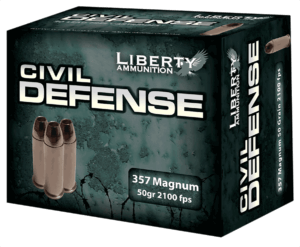 Liberty Ammunition LACD357030 Civil Defense Protection 357 Mag 50 gr Lead-Free Fragmenting Hollow Point (LFFHP) 20rd Box Liberty Ammunition LACD357030 Civil Defense Protection 357 Mag 50 gr Lead-Free Fragmenting Hollow Point (LFFHP) 20rd Box