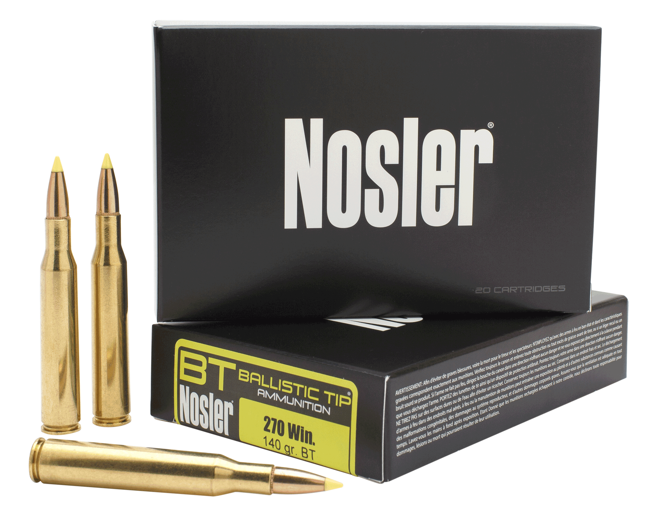 Nosler 40055 Ballistic Tip 270 Win 140 gr Spitzer Ballistic Tip (SBT) 20rd Box