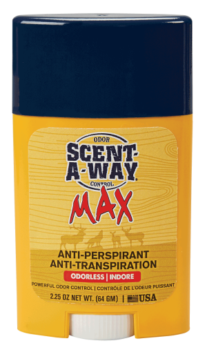 Scent-A-Way 07739 Max Antiperspirant Odor Eliminator Odorless Scent 2.25 oz Stick