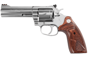 Colt Mfg KCOBRASB4TS King Cobra Target 357 Mag 6 Shot 4.25″ Matte Stainless Barrel  Cylinder & Steel Frame. Altamont Wood Grip