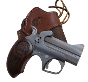 Bond Arms BAGR Grizzly  45 Colt (LC)/410 Gauge 2rd 3″ Stainless Steel Double Barrel & Frame  Rebounding Hammer  Blade Front/Fixed Rear Sights  Rosewood Grips  Manual Safety