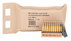PMC 556(M55)BP X-Tac Battle Pack 5.56x45mm NATO 62 gr Light Armor Piercing Green Tip 120rd Box/ 5 Case