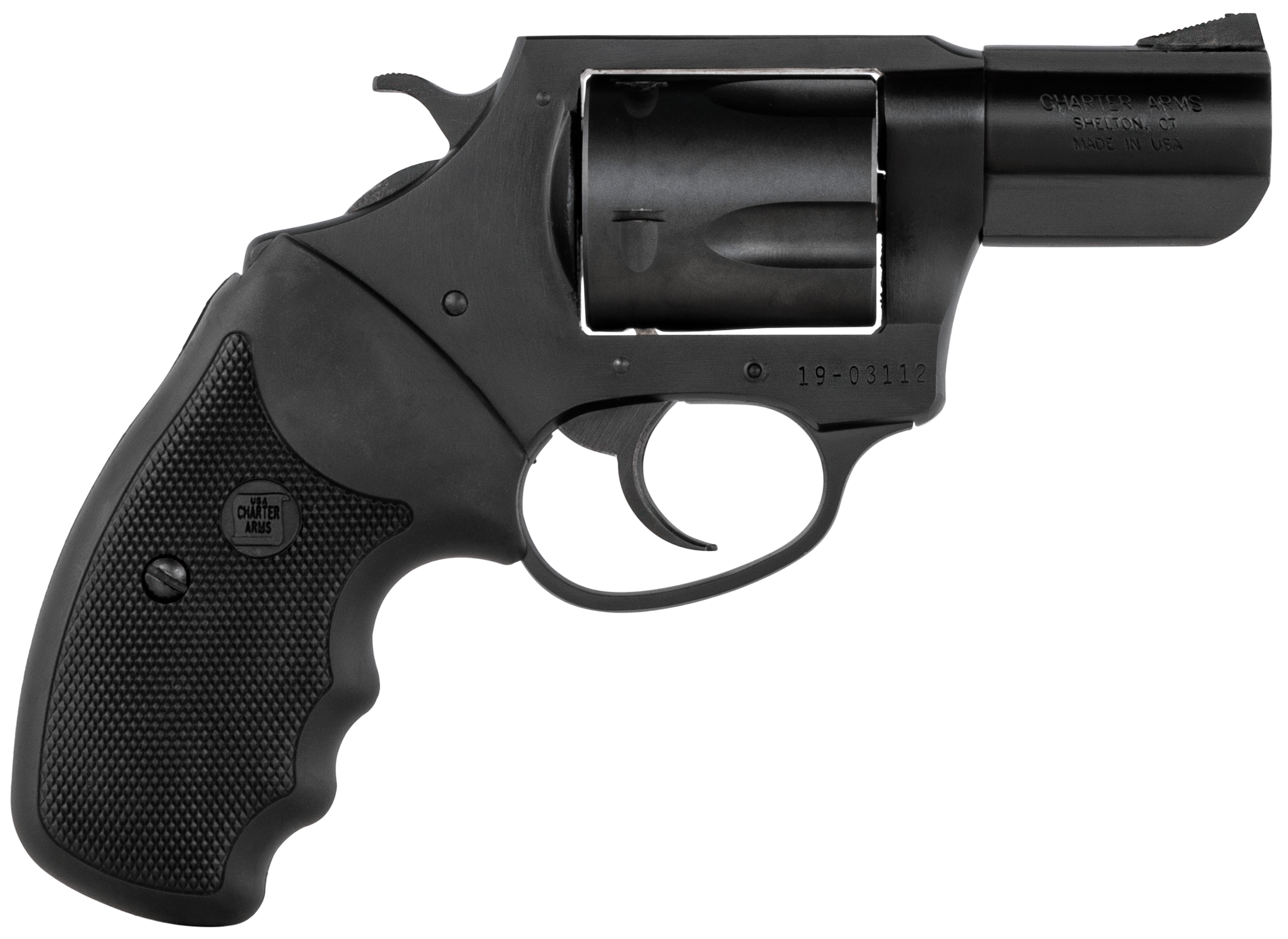 Charter Arms 63520 Mag Pug Large 357 Mag 5 Shot 2.20″ Black Nitride Steel Barrel Cylinder & Frame w/Black Finger Grooved Rubber Grip Charter Arms 63520 Mag Pug Large 357 Mag 5 Shot 2.20″ Black Nitride Steel Barrel Cylinder & Frame w/Black Finger Grooved Rubber Grip