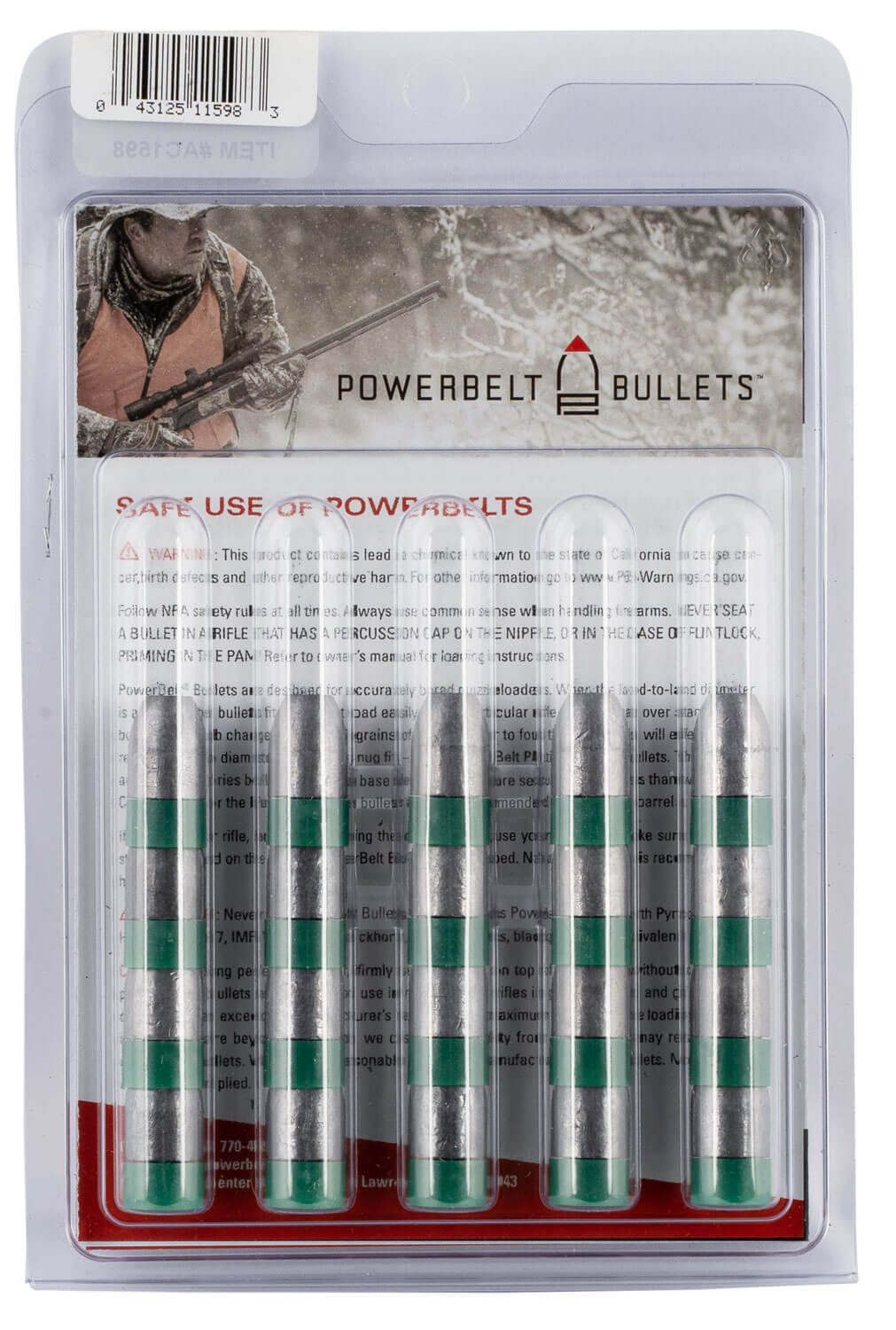 PowerBelt Bullets AC1598 Pure Lead Muzzleloader 50 Cal Lead Hollow Point 295 gr/ 15rd Box PowerBelt Bullets AC1598 Pure Lead Muzzleloader 50 Cal Lead Hollow Point 295 gr/ 15rd Box