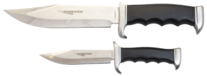 Humvee Adventure Gear HMVBC02BK Bowie Knife Set  Fixed Plain Spear Point Polished Stainless Steel Black Pakawood