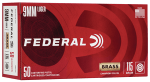Federal WM5199 Champion Training 9mmLuger 115gr Full Metal Jacket 50rd Box