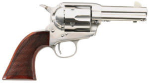 Taylors & Company 550818DE Runnin Iron  45 Colt (LC) Caliber with 3.50″ Barrel  6rd Capacity Cylinder  Overall Stainless Steel Finish   Checkered Walnut Grip & Overall Taylor Polish