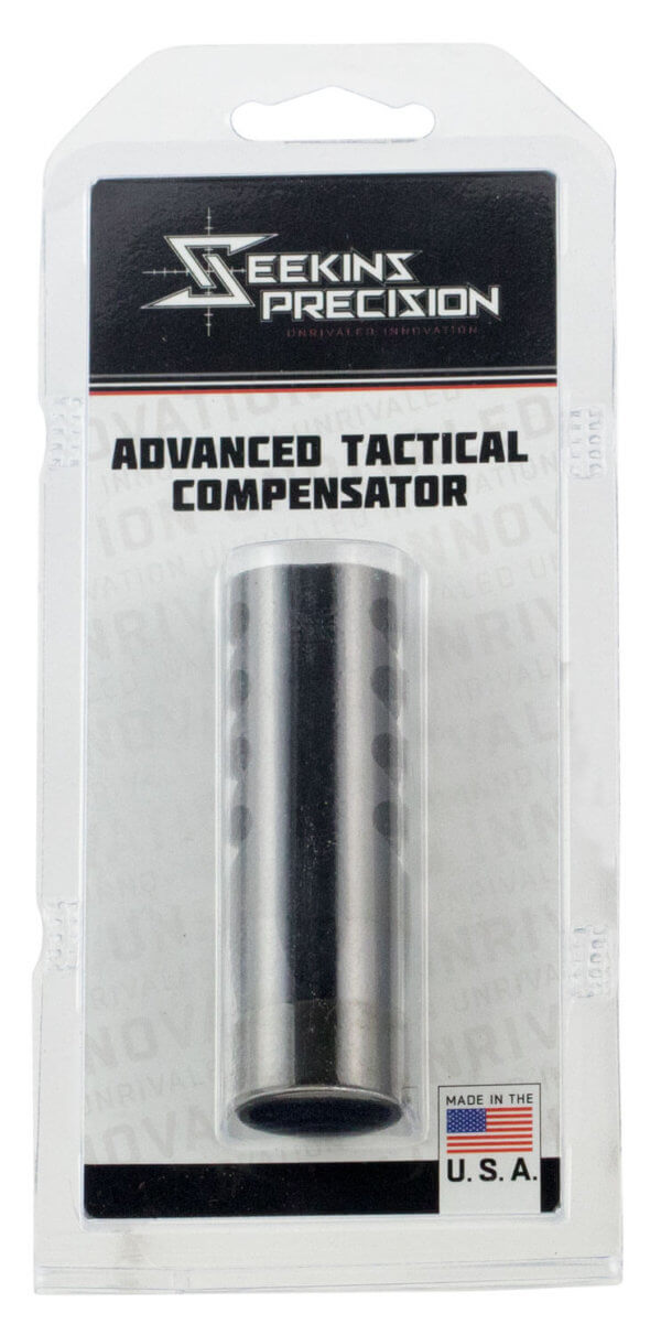 Seekins Precision 0011510035 ATC Muzzle Brake Black Melonite 416R Stainless Steel with 1/2″-28 tpi Threads for 223 Rem  5.56x45mm NATO AR-15