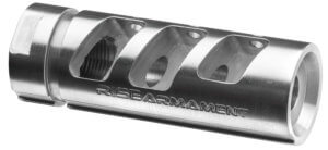 Rise Armament RA701308SLVR RA-701  Silver Stainless Steel with 5/8″-24 tpi Threads & 2.50″ OAL 1.35″ Diameter for 7.62x51mm NATO AR-Platform